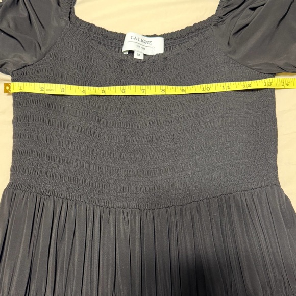 NWT La Ligne Mary Alice Smocked Tiered Long Sleeve Black Maxi Dress Size M - Picture 11 of 13